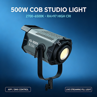 Projecteur LED de photographie haute puissance 500W, contrôle par application, température de couleur réglable, en alliage d'aluminium, pour studio vidéo et diffusion en direct