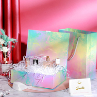 Coffret Cadeau Magnétique en Carton Personnalisé de Luxe Pliable avec Hologramme, Emballage Cosmétique en Papier, Ruban et Sacs en Papier