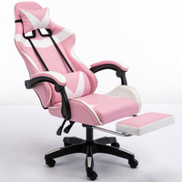 Chaise de bureau pivotante ergonomique et confortable en cuir PU avec repose-pieds en acier inoxydable, design mid-century, pour la maison, le bureau et l'e-sport
