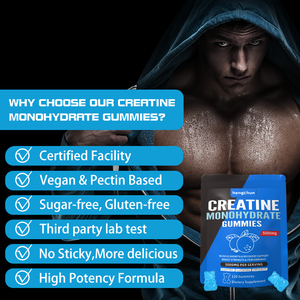 Complément alimentaire de créatine pour la croissance musculaire, pré-entraînement, 3000 mg, gommes, créatine infusée, 90 gommes, mangue, 5 grammes, fabricant - Product Image 6