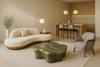 Ensembles de meubles de salle à manger et de salon confortables, modernes, luxueux, en bois massif, modulaires, écologiques, pour villa, appartement, maison, hôtel