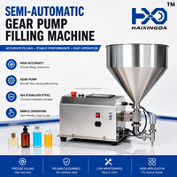 Machine de remplissage de liquides semi-automatique facile à utiliser avec pompe à engrenages en acier inoxydable pour produits chimiques, cosmétiques et sauces