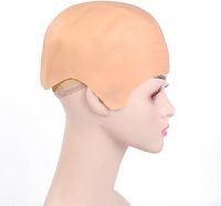 Chapeau Chauve d'Halloween Peau Chauve Chapeau en Latex Épais Tête de Tête de Crâne Perruque Déguisement Chapeau Cosplay pour Enfants Adultes