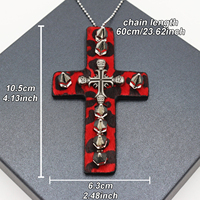 Colliers avec grand pendentif croix pour hommes, femmes, couples, bijoux, collier croix gothique en cuir avec gros rivets, unisexe, Y2K PUNK Goth