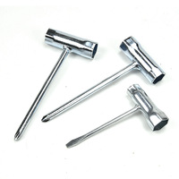 Clé à douille en T 45 #   Outil de dépose de bougies d'allumage en acier pour tronçonneuse et moto, compatible avec les embouts Phillips et plats pour soudure