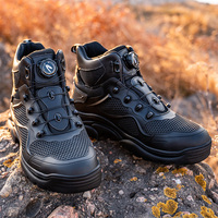 Bottes de travail à boucle rotative pour hommes, chaussures de sécurité à bout en acier, chaussures de sécurité respirantes, chaussures indestructibles, résistantes aux perforations