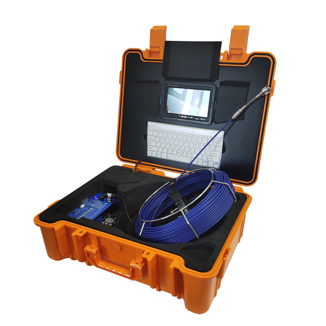 20m to 50m 7" HD Sewer Inspection Camera w 25mm 1080P Head, Keyboard, and Meter Counter Plumbing Camera