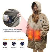 Sweat-shirt chauffant électrique unisexe, doux et confortable, rechargeable par USB, couverture chauffante originale d'usine