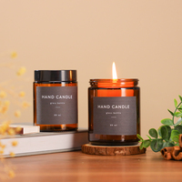 Amber Glass Candle Jar 8oz 16oz 4oz rundes Glas mit schwarzen Deckeln für die Kerzen herstellung 250ml Glass Candle Making Jar Bulk