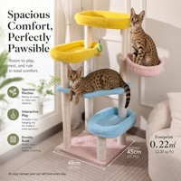 Arbre à chat compact multi-niveaux 5 étages pour appartement, tour d'activités pour chat peu encombrante avec griffoir en sisal, mobilier pour chat