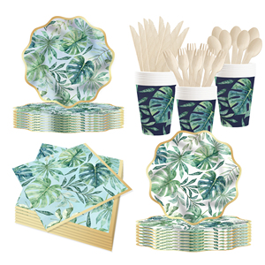 จานกระดาษลายดอกไม้ DAMI และชุดอุปกรณ์ปาร์ตี้พร้อมกระดาษเช็ดปาก ชุดภาชนะสำหรับงานเลี้ยงฤดูใบไม้ผลิ ฤดูร้อน ปิกนิก งานแต่งงาน วันเกิด งานเลี้ยงฉลองทารก - Product Image 3