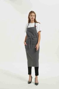 Japanese Korean Cotton Linen Work Bib Generous Simple Waist Custom Sleeveless <b>Gardening</b> Apron Cleaning for Flower Shop - Product Image 3