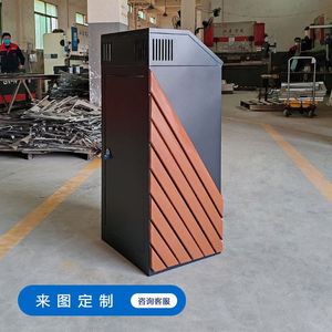 <b>Large</b> outdoor trash can, commercial stainless steel trash can, waste sorting <b>bin</b>, sanitation <b>large</b>-capacity ashtray. - Product Image 3