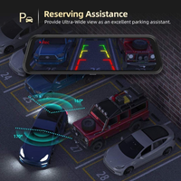 10 pouces 4K + 1080P enregistreur d'entraînement rétroviseur de voiture caméra de bord avant et arrière avec double objectif Wifi GPS moniteur de stationnement Vision nocturne