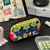 Estuche para lápices con diseño de dibujos animados de Toy Story, estuche para lápices con cremallera de gran capacidad, bolsa de almacenamiento de papelería para niños para la escuela