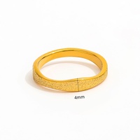 Joolim – bijoux en acier inoxydable plaqué or 18 carats, finition sable ondulé, anneaux empilables lisses pour femmes, vente en gros