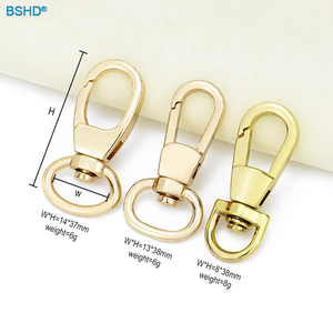 Fabricante de hardware de bolsa personalizado de alta calidad colgante plateado 15/20/22mm ganchos giratorios de Metal gancho de presión de oro claro para bolso - Product Image 2