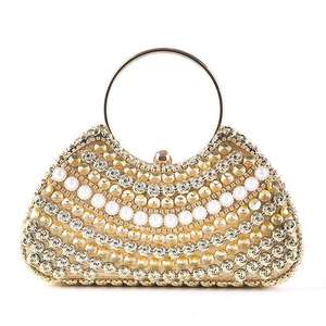 DAQI Lady Fashionable Evening Clutch Crossbody Shoulder <b>Bag</b> <b>Pearl</b> Embedded Diamond Tassel Pu Material Snap Closure Women's - Product Image 3