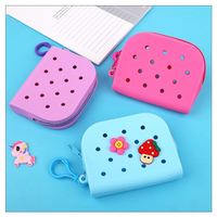 Monedero infantil creativo de goma impermeable con diseño de dibujos animados, desmontable, accesorio bonito para zapatos