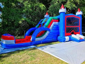Toboggan aquatique gonflable avec château gonflable et grande structure de saut pour enfants et adultes - Product Image 3