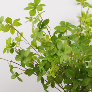 กิ่งพลาสติกและใบระฆัง ต้นไม้ประดิษฐ์สีเขียว ตกแต่งงานแต่งงานในร่ม ใบไม้จำลองคุณภาพสูง วัสดุพีวีซี QH-56116 - Product Image 3