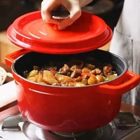 Casserole YY en Fonte Compatible Induction et Cuisinière, Faitout Émaillé Antiadhésif en Fonte pour Ragoût et Bouillie