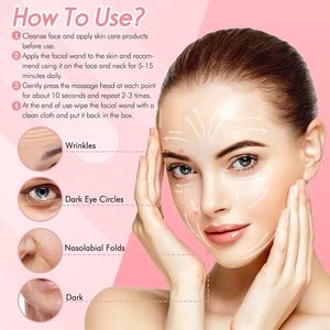 Tragbares Rotlichttherapie-Stab-Gesichtsgerät mit Mikrostrom zur Hautstraffung, Doppelkinn-Reduzierer und Anti-Falten LED-Photonen-Massagegerät - Product Image 4