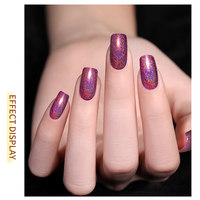 Vernis Gel Laser Holographique Réfléchissant Haute Brillance Séchage Rapide Application Facile Soak Off UV LED Fournitures Nail Art OEM