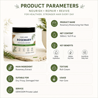 Crème capillaire hydratante de luxe à la kératine et au romarin, bio et à base de plantes, pour adoucir, renforcer et réparer les cheveux fins