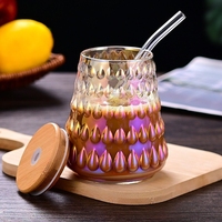 Tasse en verre borosilicate pour café glacé, latte américain, lait, motif sapin de Noël, pour usage domestique
