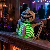 Décoration de squelette lumineuse pour Halloween, idéale pour les fêtes dans les maisons hantées, la décoration de table et les fans d'horreur