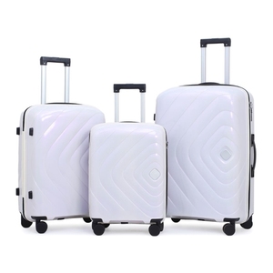 Ensemble de bagages légers et simples en tissu, trois pièces, 20" 24" 28", imperméables, souples, avec roulettes fixes à 4 roues et verrouillage - Product Image 3