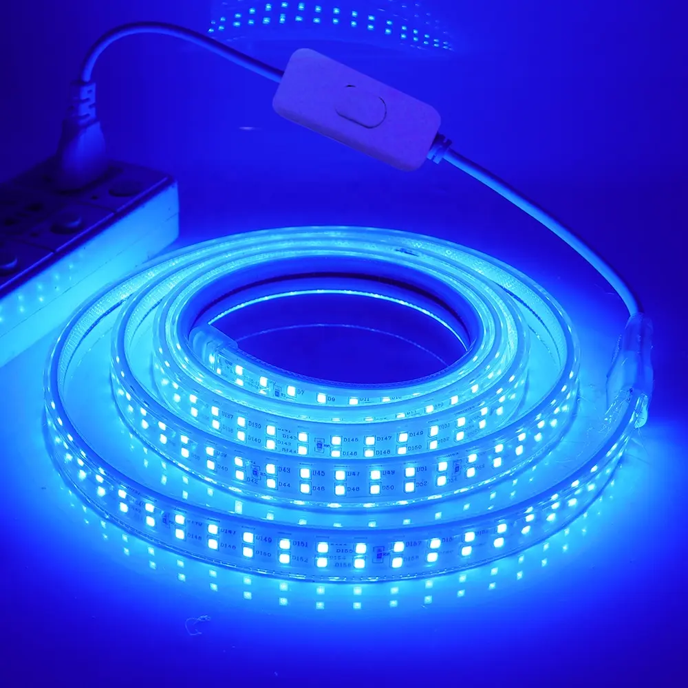 高電圧マルチカラー10mm60 Leds/m AC220V 50m/roll IP67防水SMD5050RGBフレキシブルスマートLEDストリップライト