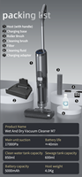 Nettoyeur de sols électrique multifonction sans fil, aspirateur eau et poussière, moteur sans balais, filtre HEPA