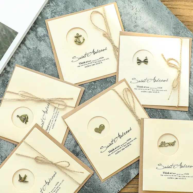 Enveloppe en papier personnalisée avec Logo et carte-cadeau de vœux Vintage, enveloppes d'invitation avec lettre pour réception de bon de vœux