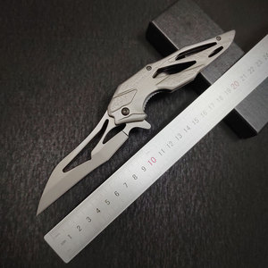 Couteau pliant à lame fixe en acier inoxydable 3Cr13 fourni par le fabricant, manche en alliage d'aluminium, longueur totale de 18 cm, couteau de combat - Product Image 1