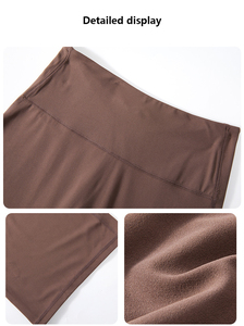 XW-TM0142 New Nude No imbarazzo pieghe termoretraibili vita alta Hip Lift Running Rose stretto Yoga Leggings pantaloni svasati - Product Image 4