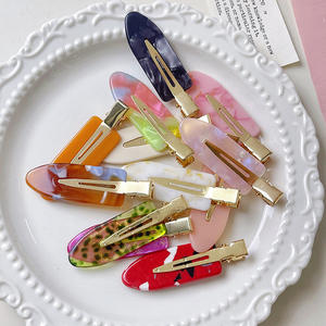 QianJin özel Logo asetat No-Crease saç klipleri renkli Vintage saç aksesuarları kadınlar için - Product Image 2