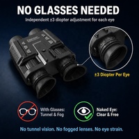 Jumelles de vision nocturne de sécurité 4K, lunettes 3D à œil nu, montées sur la tête, LED IR, 7 vitesses, 300 m, 36 MP