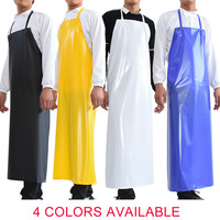 Tablier imperméable en TPU sans manches pour la pêche commerciale, écologique, résistant à l'eau, fournitures de nettoyage, blanc et jaune
