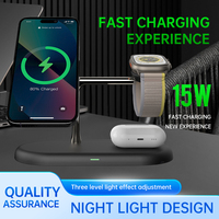 Station de charge sans fil magnétique rapide 15W en alliage de zinc, lampe de nuit, chargeur pour téléphone portable, montre et écouteurs, nouvelle collection Anfuyou, vente en promotion.