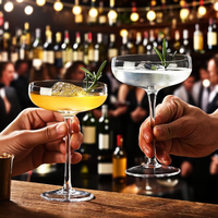 Verres à cocktail en cristal vintage faits à la main, personnalisables avec logo, réutilisables pour mariages, baby showers, fêtes, glaces et desserts