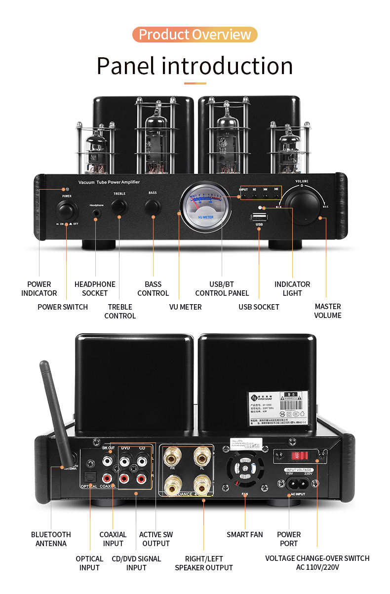 Hyper Sound AV-2030 Integrated Vacuum Tube Stereo Amplifier