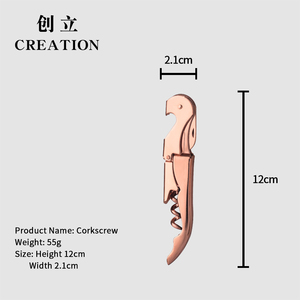 Nhà Máy Trực Tiếp Tùy Chỉnh Có Thể Sang Trọng Đa Chức Năng Đòn Bẩy Nút Chai Vít Bartender Vàng Thép Không Gỉ Rượu Vang Chai Top Corkscrew Mở - Product Image 4