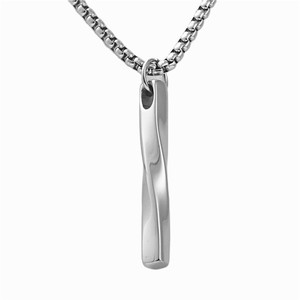 Stainless Steel Spiral Pendant Twisted Design For Men And Women Fashion Necklace 3062 - Product Image 1