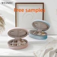 WEIMEI Vente en gros de sacs à fermeture éclair en velours de luxe, mini boîte de rangement pour bijoux, organisateur de bagues et de boucles d'oreilles, boîte à bijoux portable de voyage