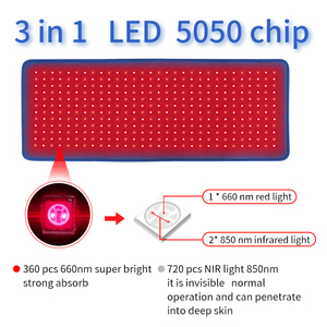Luce rossa senza fili perline 360 tutto il corpo luce riscaldata terapia fisica lampada massaggio supporto lombare coperta elettrica - Product Image 2