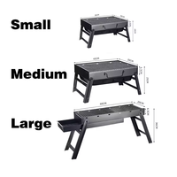 Plaques de cuisson à gaz d'extérieur Mini BBQ en acier inoxydable Barbecue à charbon de bois Poêle pliante Portable pour outils de cuisson en plein air