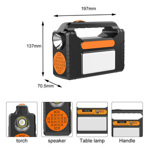 Sistema de Iluminación Solar Multifuncional con Altavoz Bluetooth, Lámpara Solar LED Portátil de Mano para Emergencias, para Acampar y Uso en Exteriores - Product Image 4