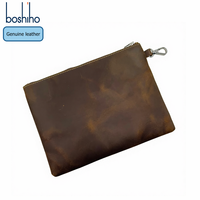 Sac à balles de golf en cuir véritable Boshiho, pochette pour objets de valeur, imperméable, écologique, portable, pour accessoires de golf